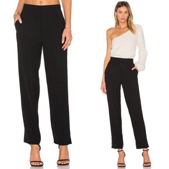 Vince Crepe Lounge Pant In Black Size Large Pull On Trousers Straight Leg - Picture 1 of 6
